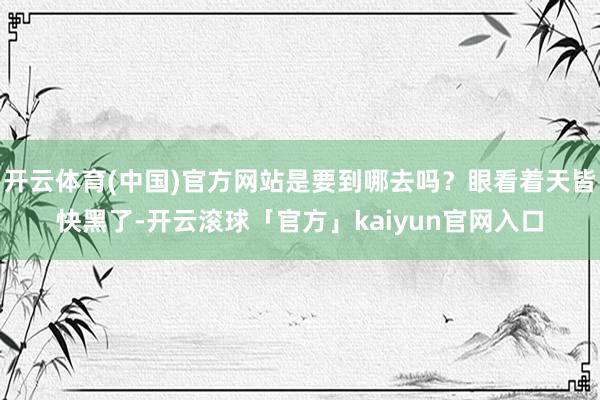 开云体育(中国)官方网站是要到哪去吗？眼看着天皆快黑了-开云滚球「官方」kaiyun官网入口