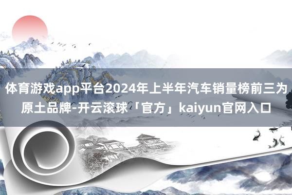 体育游戏app平台2024年上半年汽车销量榜前三为原土品牌-开云滚球「官方」kaiyun官网入口