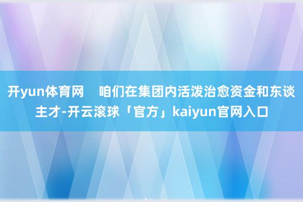 开yun体育网    咱们在集团内活泼治愈资金和东谈主才-开云滚球「官方」kaiyun官网入口