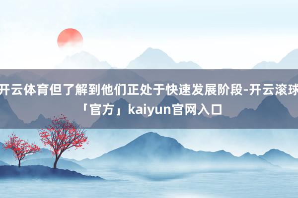 开云体育但了解到他们正处于快速发展阶段-开云滚球「官方」kaiyun官网入口