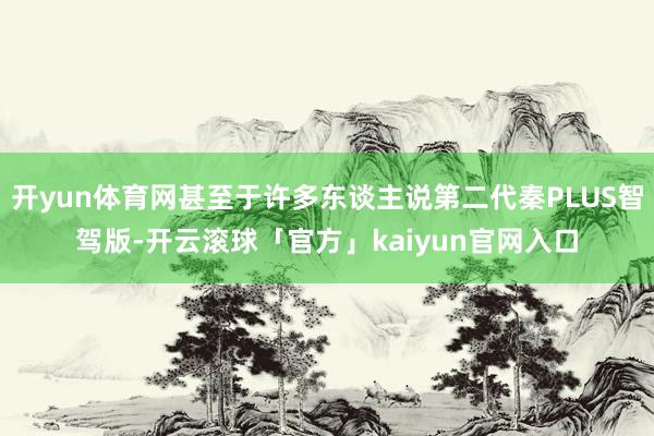 开yun体育网甚至于许多东谈主说第二代秦PLUS智驾版-开云滚球「官方」kaiyun官网入口